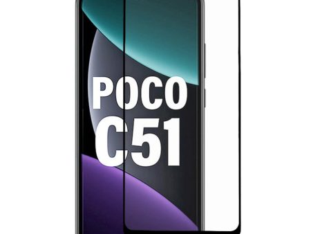 For Xiaomi Poco C51 4G Silk Printing Full Glue Full Screen Protector HD Clear Tempered Glass Phone Film For Sale