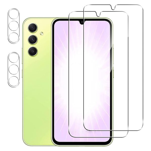 2Pcs For Samsung Galaxy A54 4G Screen Protector + Camera Lens Protector HD Clear Tempered Glass Film Lens Film Cheap