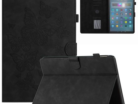 For Amazon Fire Max 11 PU Leather Tablet Case Imprinted Butterfly Auto Sleep   Wake Cover with Card Holder Online Sale