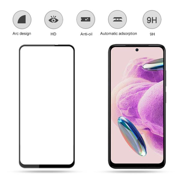 AMORUS 2Pcs For Xiaomi Redmi Note 12S 4G Silk Printing Screen Protector Full Cover HD Tempered Glass Film Supply