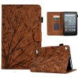 For Amazon Fire 7 (2015)   (2017)   (2019) Leather Tablet Cover Stand Card Holder Imprinted Tree Case For Sale