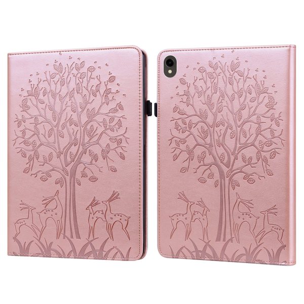 For Samsung Galaxy Tab S9   S9 FE Tree Deer Imprinted Stand Cover PU Leather Card Holder Tablet Case Hot on Sale