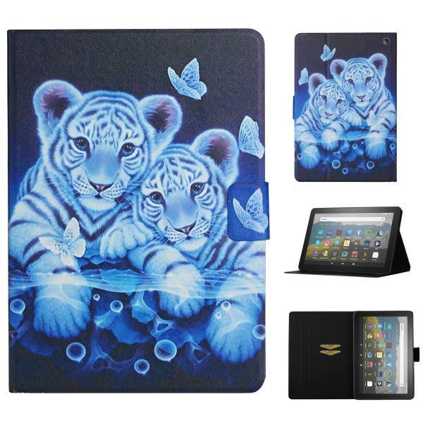 For Amazon Fire Max 11 PU Leather Stand Cover Pattern Printing Auto Wake   Sleep Tablet Case with Card Holder Online Hot Sale