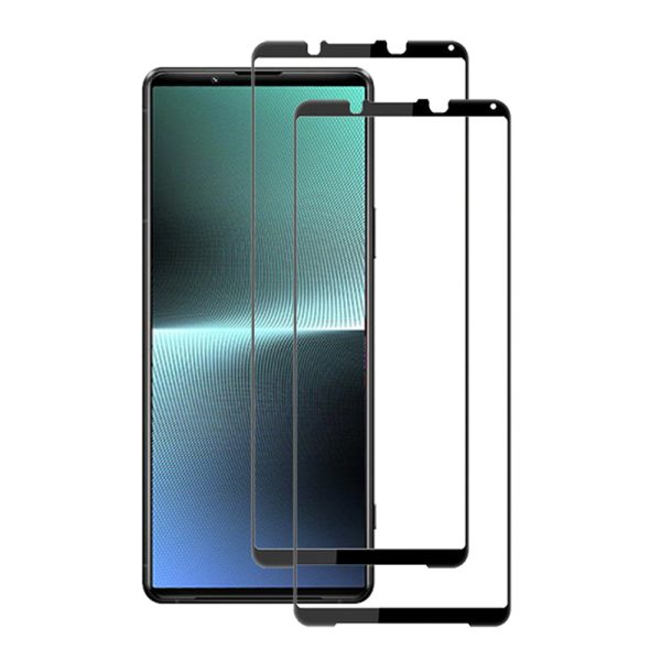 AMORUS 2Pcs For Sony Xperia 1 V Tempered Glass Screen Protector Silk Printing Full Glue Full Cover Phone Film Online Sale