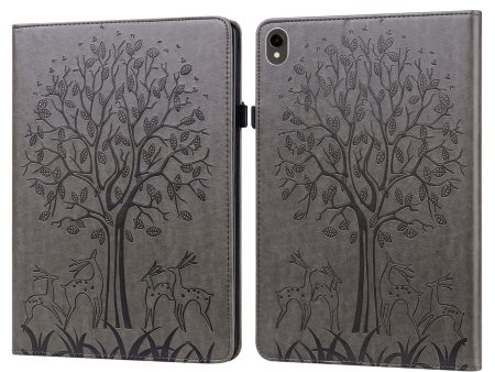 For Samsung Galaxy Tab S9   S9 FE Tree Deer Imprinted Stand Cover PU Leather Card Holder Tablet Case Hot on Sale