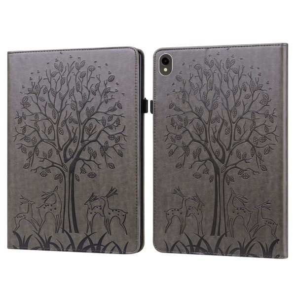 For Samsung Galaxy Tab S9   S9 FE Tree Deer Imprinted Stand Cover PU Leather Card Holder Tablet Case Hot on Sale