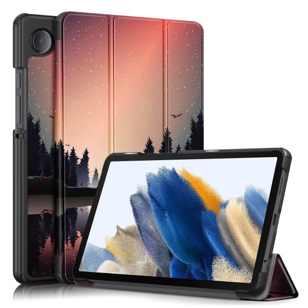 For Samsung Galaxy Tab A9 Tri-fold Stand Tablet Leather Case Pattern Printing Tablet Cover Hot on Sale