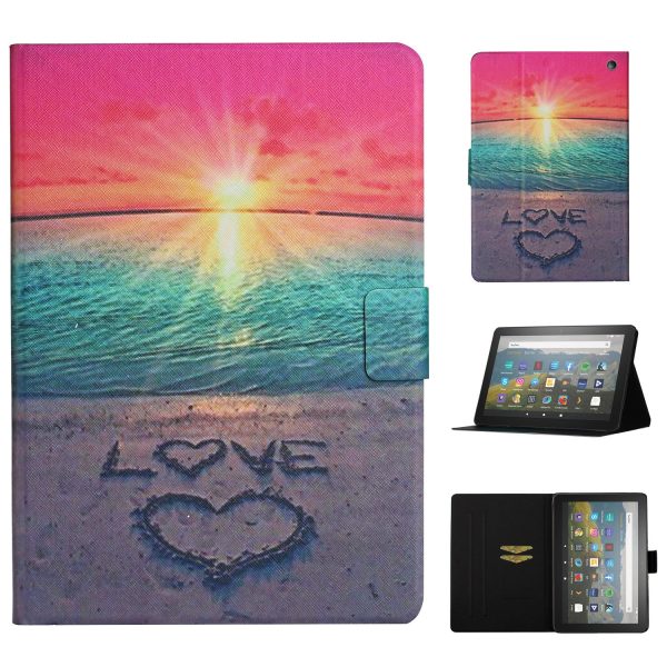 For Amazon Fire Max 11 PU Leather Stand Cover Pattern Printing Auto Wake   Sleep Tablet Case with Card Holder Online Hot Sale