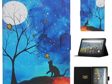 For Amazon Fire Max 11 PU Leather Stand Cover Pattern Printing Auto Wake   Sleep Tablet Case with Card Holder Online Hot Sale