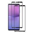 AMORUS 2Pcs For Sony Xperia 10 V Phone Full Screen Protector Silk Printing Tempered Glass Full Glue Film For Sale