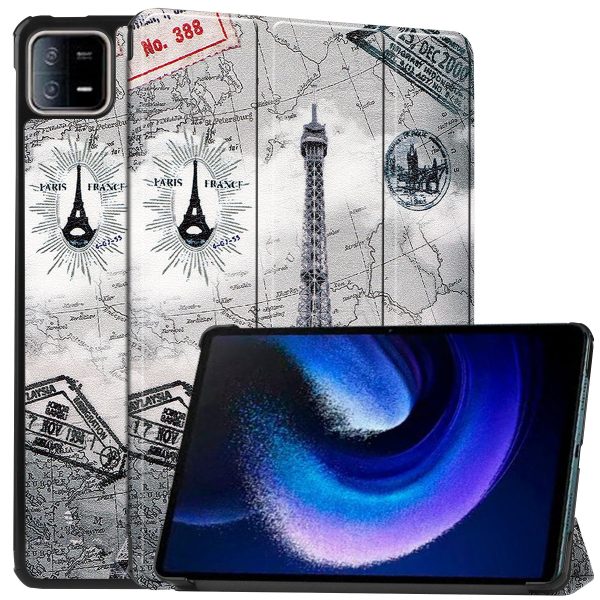 For Xiaomi Pad 6   Pad 6 Pro PU Leather Trifold Stand Tablet Case Pattern Printing Auto Wake   Sleep Cover Online now