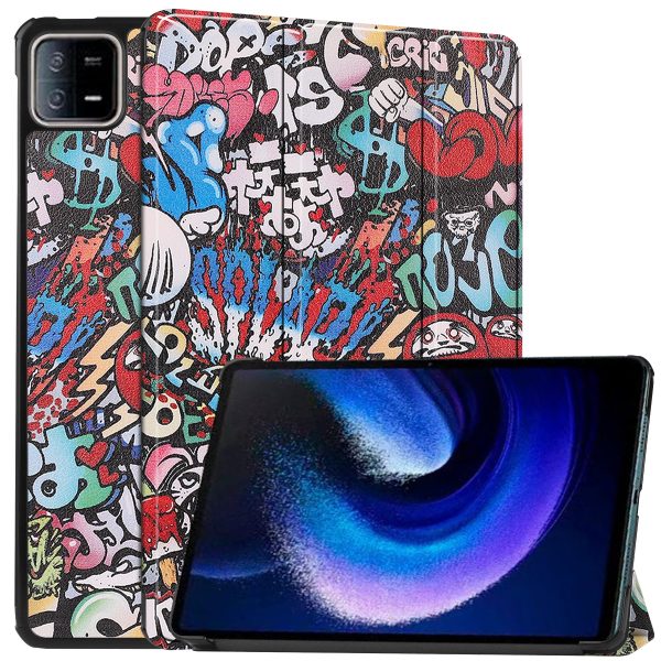 For Xiaomi Pad 6   Pad 6 Pro PU Leather Trifold Stand Tablet Case Pattern Printing Auto Wake   Sleep Cover Online now