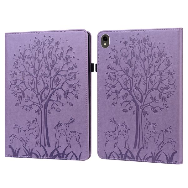 For Samsung Galaxy Tab S9   S9 FE Tree Deer Imprinted Stand Cover PU Leather Card Holder Tablet Case Hot on Sale