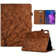 For Lenovo Tab P11 J606F PU Leather Tree Imprinted Case Stand Flip Card Slots Tablet Cover with Auto Sleep   Wake Fashion