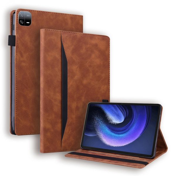 For Xiaomi Pad 6 Business Stand Wallet Case PU Leather Tablet Cover with Pencil Holder Loop Sale