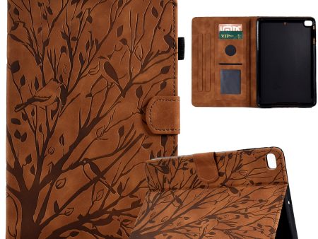 For iPad mini (2019) 7.9 inch   mini 4   3   2   1 Tablet Cover PU Leather Stand Card Holder Imprinted Tree Tablet Case on Sale