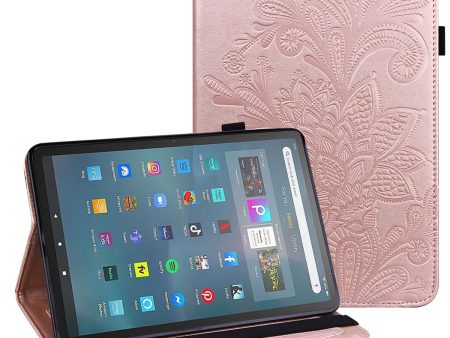 For Amazon Fire Max 11 Stand Tablet Leather Case Flower Imprinting Wallet Tablet Cover For Sale